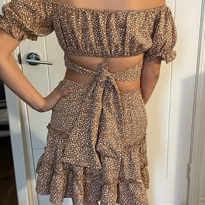 2 piece shirt and skirt.